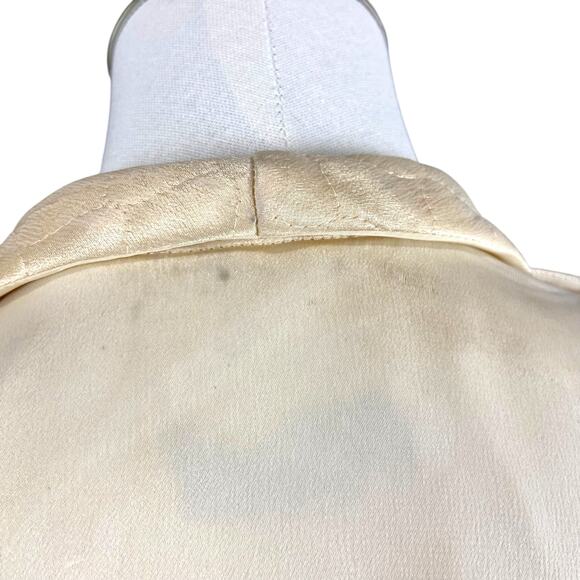 Vintage 30s 40s KAMORA Ivory Liquid Satin Maxi Dressing Gown Robe Women's Size S - Picture 13 of 15